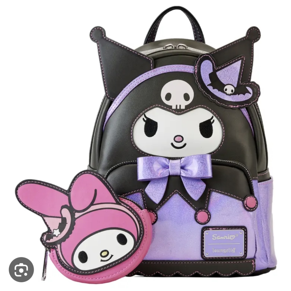 Loungefly Mini Backpack Kuromi Witch with Coin Purse NWT